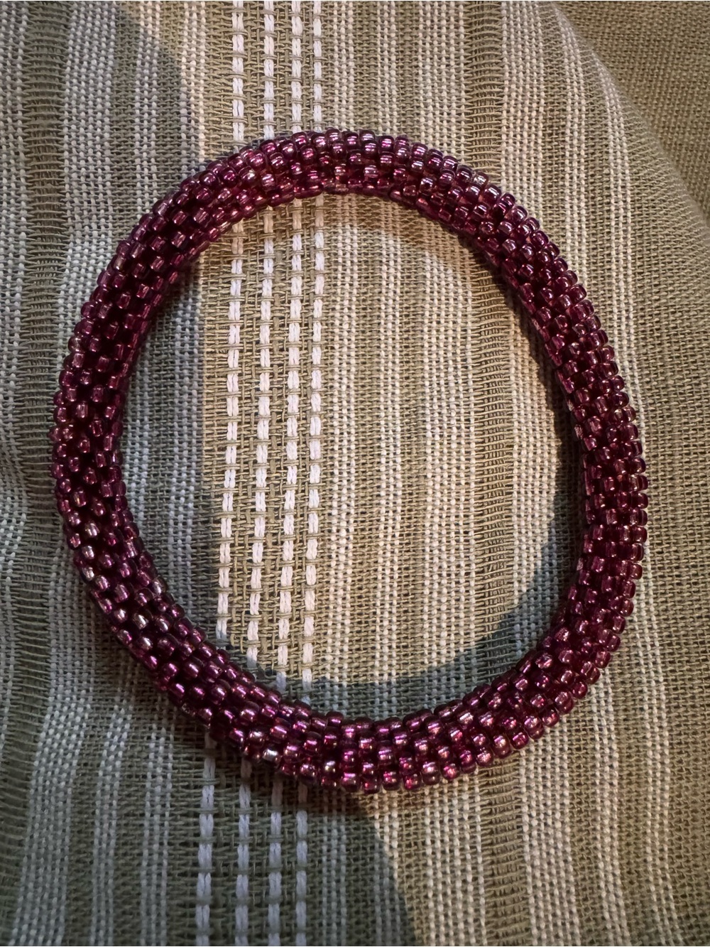 Nogu glass bead roll on Bracelet in Deep Plum